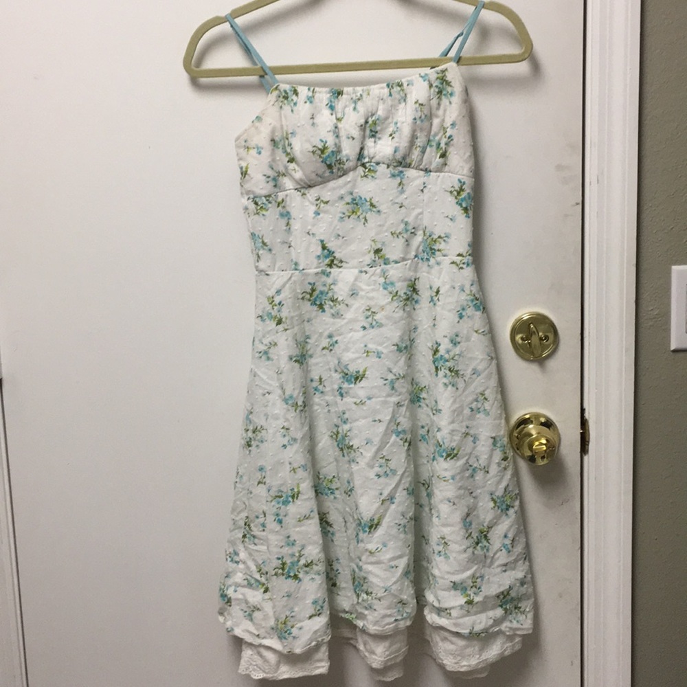 Blue and White Midi Dress